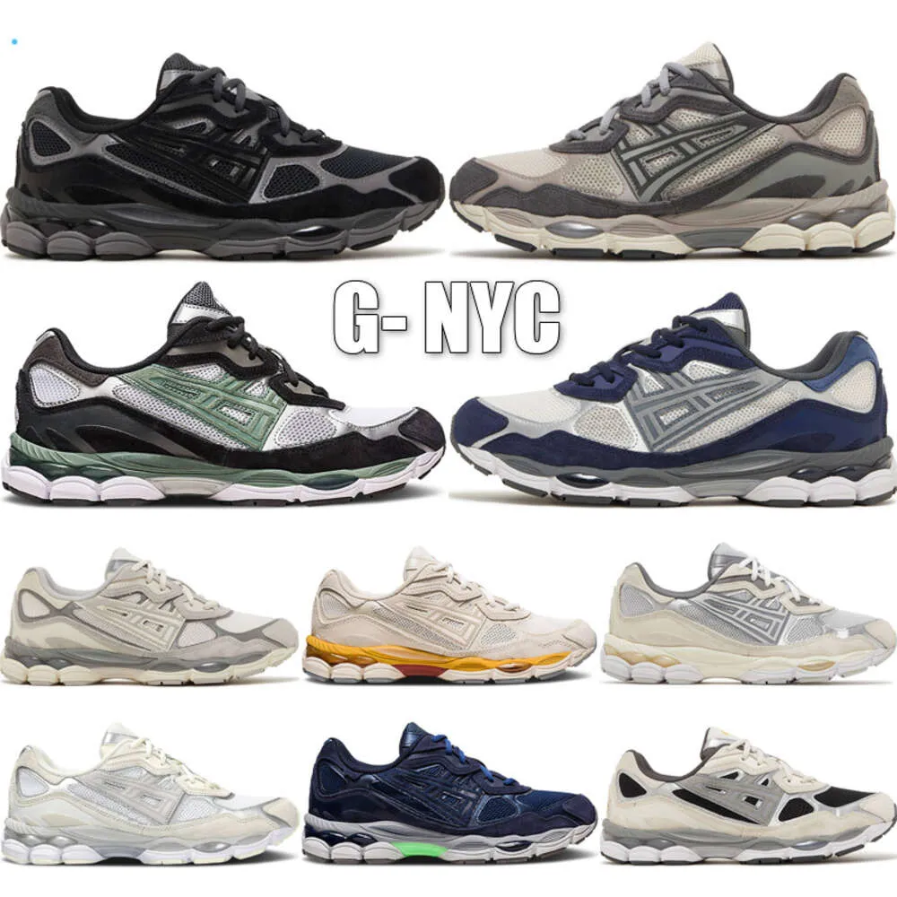 Sapatos de grife de gel em gel de maratona de Nova York Sapatos de corrida de maratona Novo 2024 Oatmeal concreto marinho de aço obsidiano creme cinza branco preto marrom marro