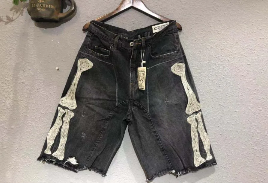 2020 pour hommes shorts d'été Pantalons jeans Capris Chok Kapital Cavmpempe 19SS RIB ROBLE LAVÉ DENIM Shorts décontractés High Street5188006