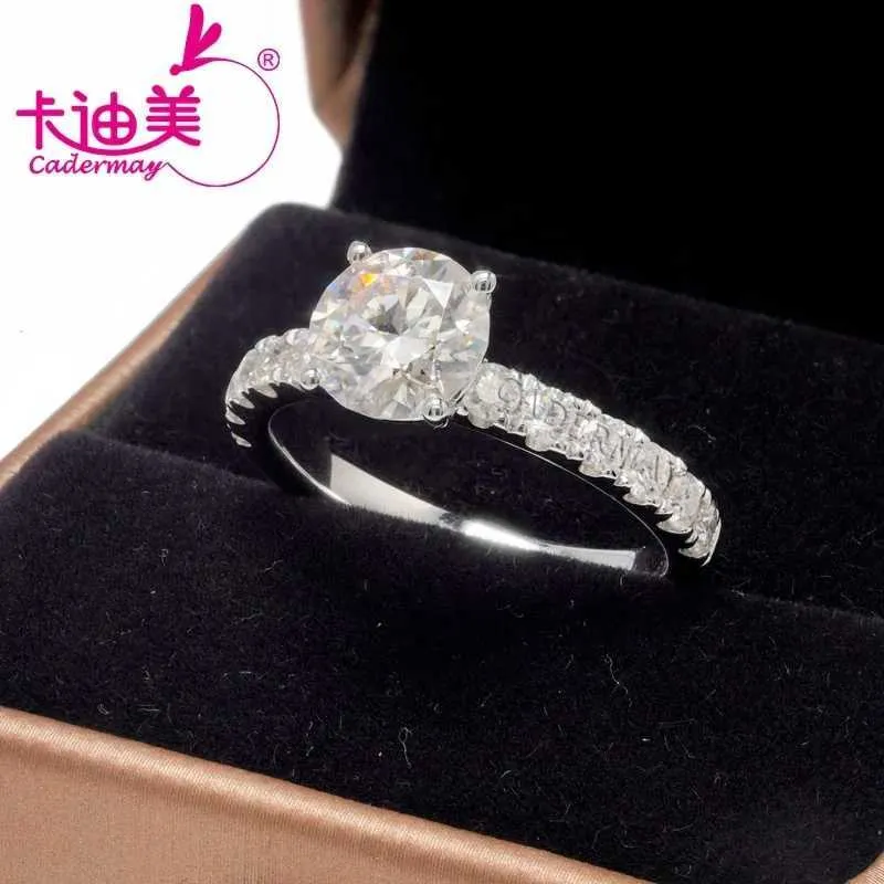 Wedding Rings Cadermay Eeuwigheid 6,5 mm D VVS1 Diamond verlovingsringbanden Trendy Silver 925 Moissanites Rings 240419