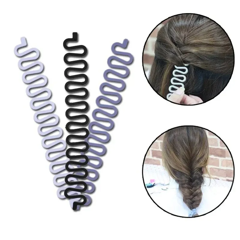 2024 Magic French Hair Floiding Twist Curler Styling Tool Hair Braiders Dra hårnålhalvhalvstillbehör 1. För hårflätning