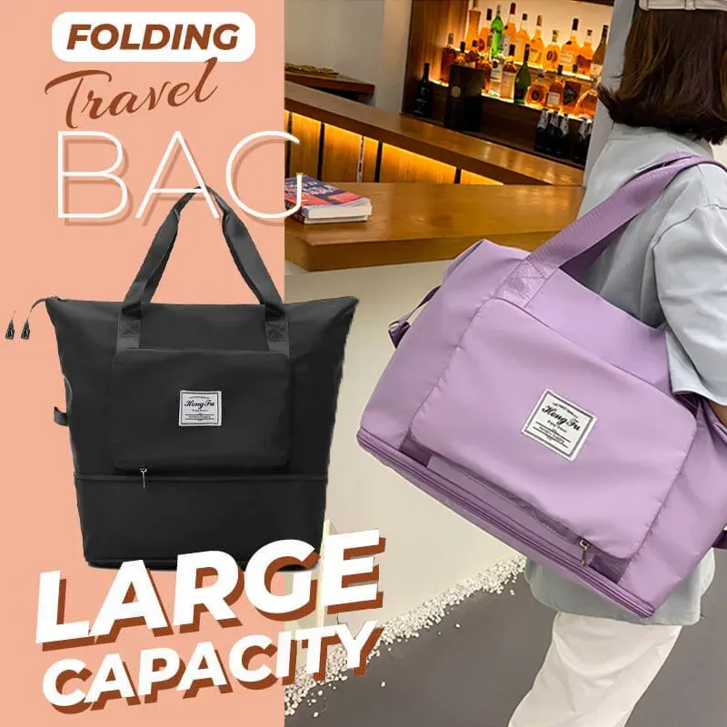 Çantalar kapasite katlanır moda büyük seyahat çantası kadın kabin çanta çanta naylon su geçirmez omuz çantası hafta sonu spor çantası kadın