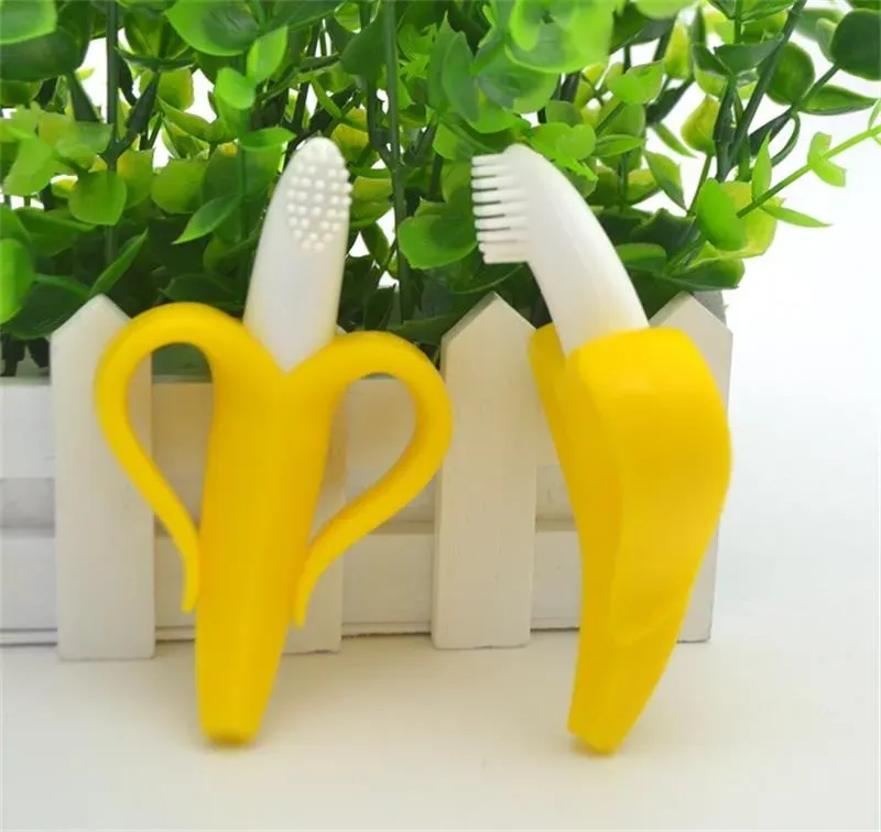 Safe Banana Shape Baby Teether Toys Silicone Toothbrush Teething Kids Tooth Brush Dental Care Gifts Chew Toys for Children