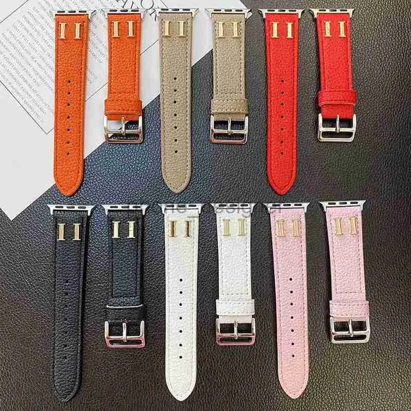 Designer Apple Watch Bands Watch -riem voor Apple Watch -serie 38mm Iwatch -bands Litchi Stria lederen AP Watchbands Bracelet Smart Banden