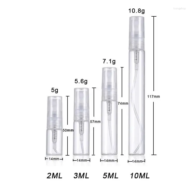 Storage Bottles 2ml 3ml 5ml 10ml Clear Glass Perfume Bottle Empty Travel Parfum Spray For Frangrance Sample SN1715