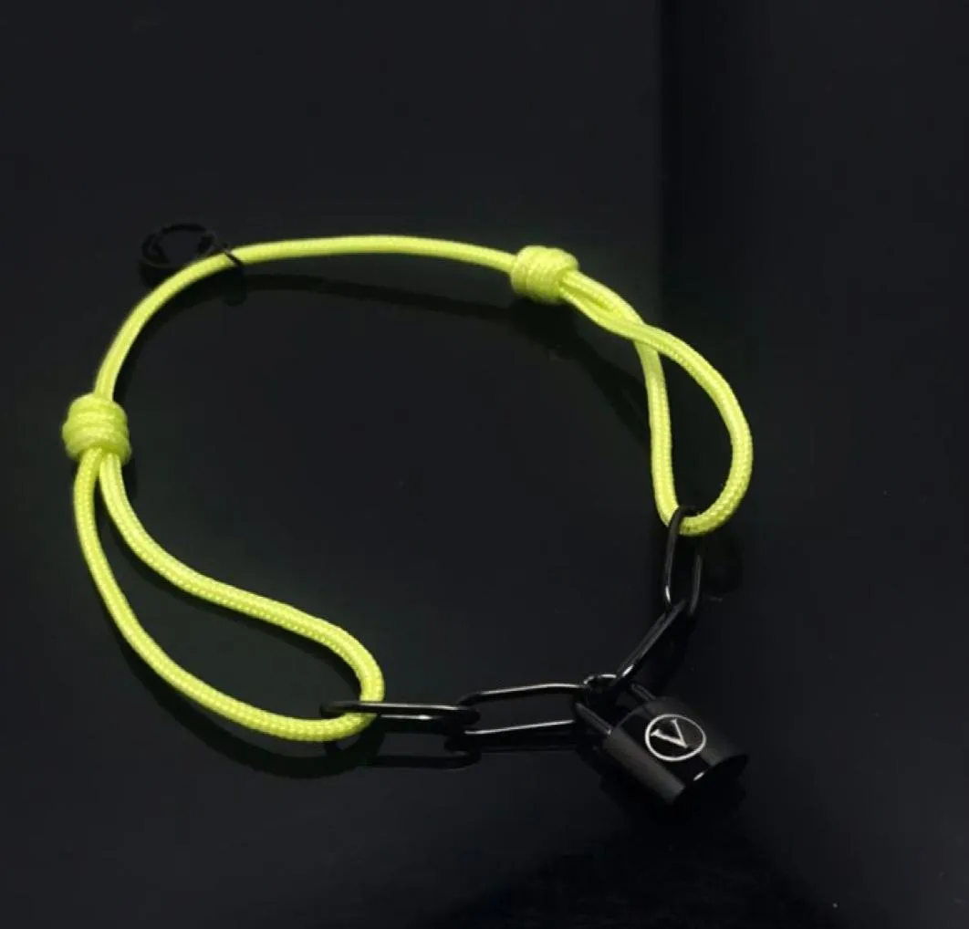 Мужские роскошные дизайнерские дизайнерские браслет мода рука веревочные замки черная цепочка