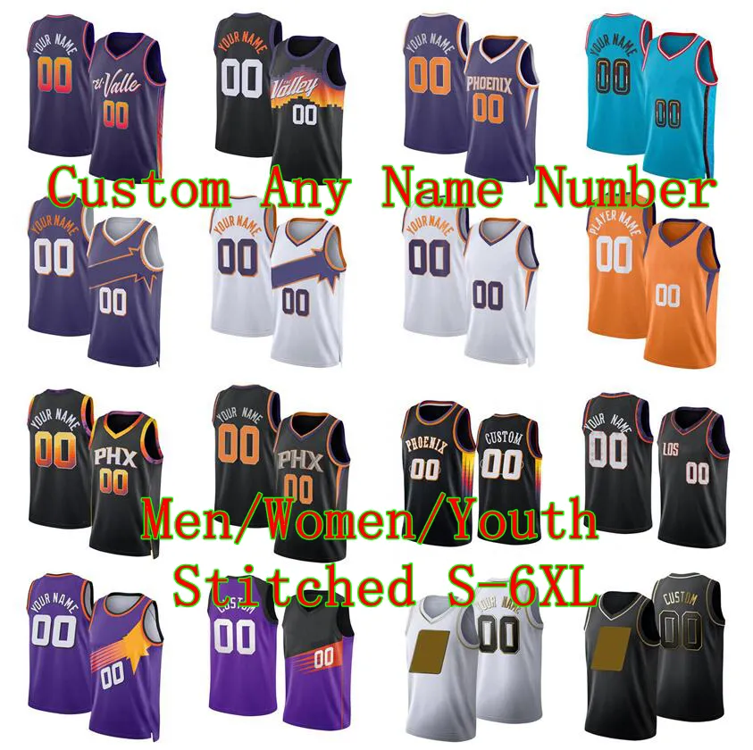 Kevin Durant 스티치 농구 유니폼 Devin Booker 3 Beal 모든 이름 모든 Numeb 2023/24 팬 City Jerseys 남녀 청소년 여성 S-6XL