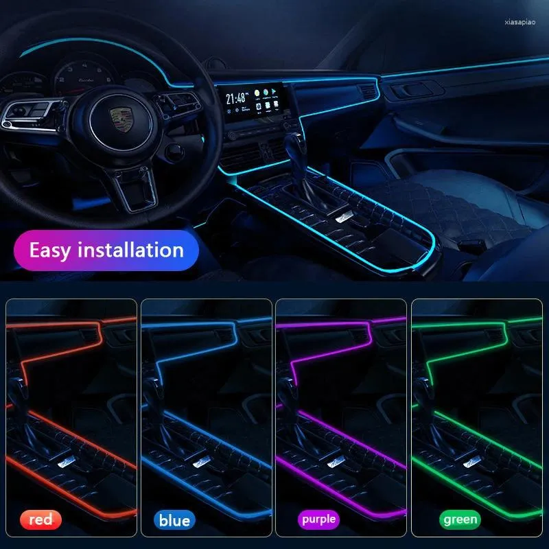 Decorazione per feste 5 metri da 12 V Auto fai -da -te El Filo Filo Light Interior Auto USB LED Atmosfera Atmosfera Lampada decorativa Lampada NEON flessibile