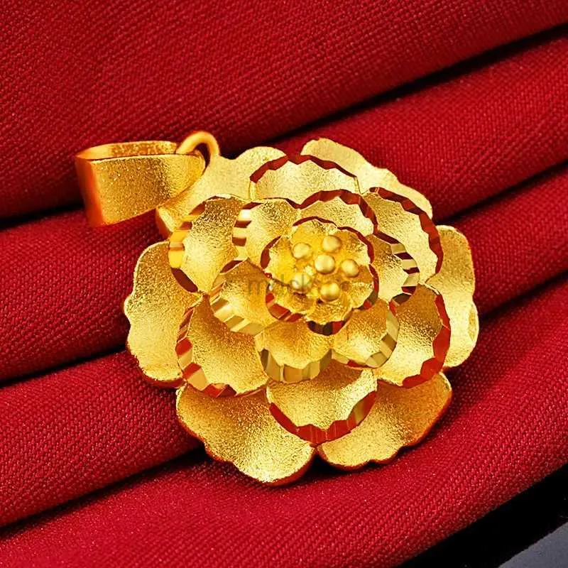 Colliers de pendentif pour femmes anciennes pendentif français monnaie multicouche grande fleur 24k plaque d'or collier commémoratif 240419