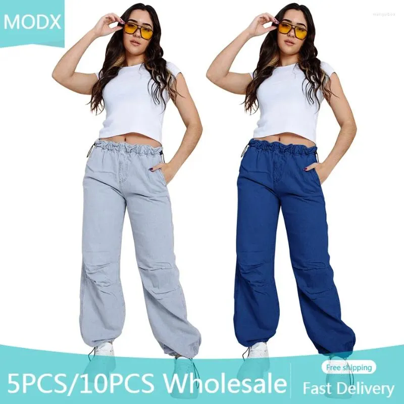 Dżinsy damskie 5/10PCS Hurtowe spodnie damskie Sexy Slim Fashion Casual Y2K Osobowość Elastyczna kieszonkowa talia M11954