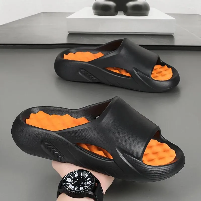 Pantofole più di dimensioni uomini scivoli morbidi da uomo comfort maschi sandali estivi da spiaggia massaggio non slip man clandes