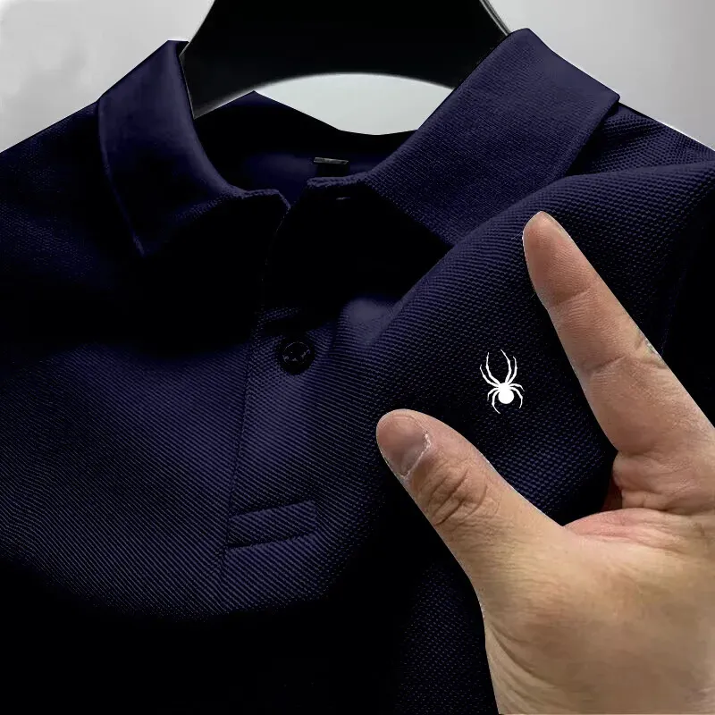 Fashion Summer Polo Shirt Mens Luxury Top Casual Flip Collar Short Sleeve Tshirt Wrinkle resistant Tsh 240409