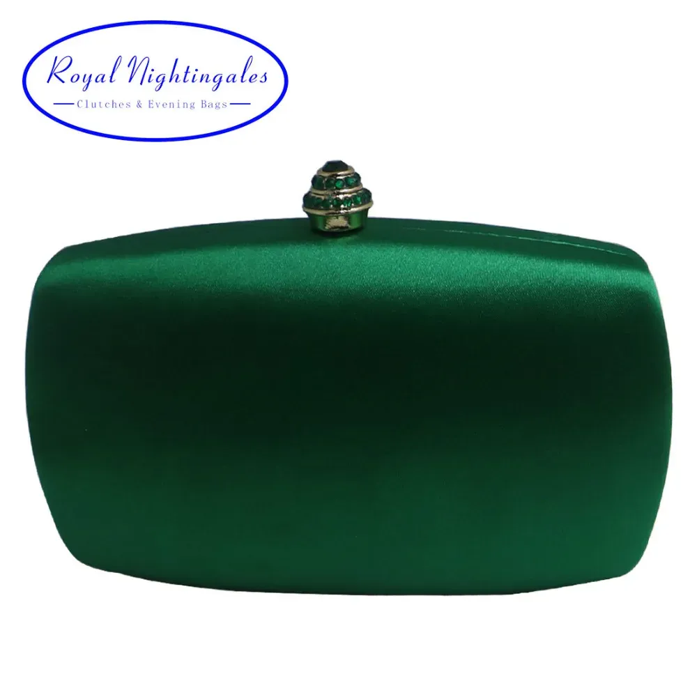 Briefcases Elegant Hard Box Clutch Silk Satin Dark Green Evening Bags for Matching Shoes and Womens Wedding Prom Evening Party