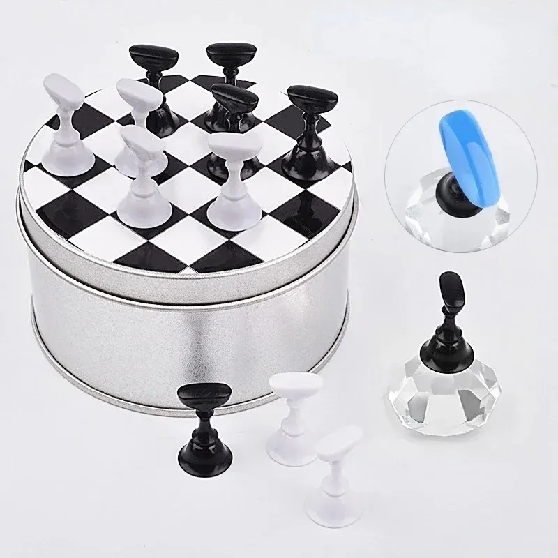 2024 Manicure Chessboard Plate Uchwyt kryształowy klejnot stojak ćwiczeń lotosowy manicure manicure manicure szachowni