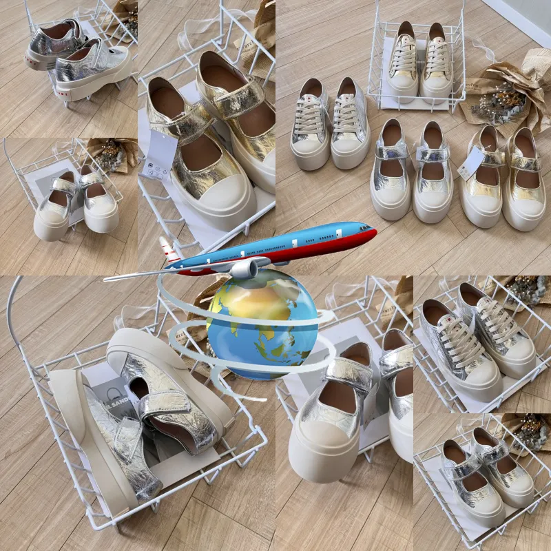 2024 Casual Shoes Designer Shoes Womens Platform Vintage Trainers Sneakers Gold Silver LACE UP STORLEK 36-40 Klassisk bekväm Gai Golden White