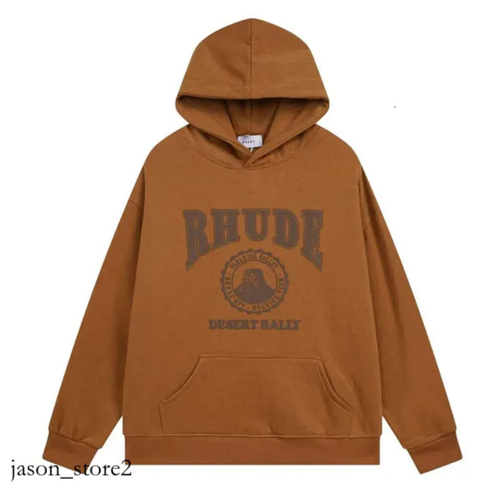 デザイナーRhude Mensパーカーレタープリント長袖