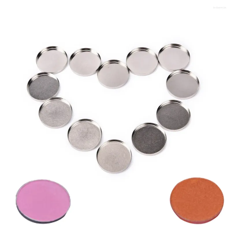 Bouteilles de rangement 12 pcs 26 mm maquillage cosmétique Cosme en aluminium vide Poux de casseroles pour la palette de conteneurs à paupières pour fard à paupières Palette de bricolage