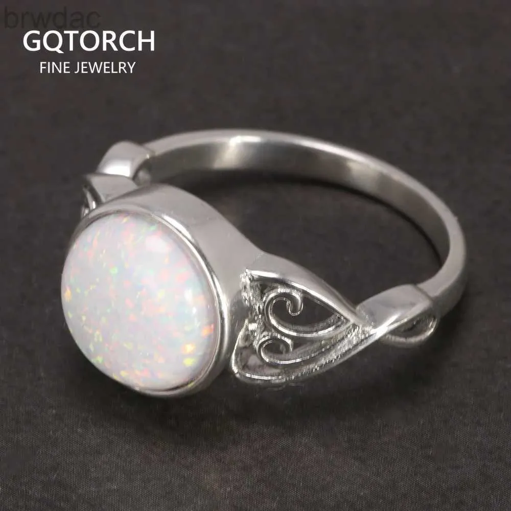 Pierścień Solitaire 10 mm opal i naturalny kamień Lapis 925 Srebrny wiktoriański styl Pierścień D240419