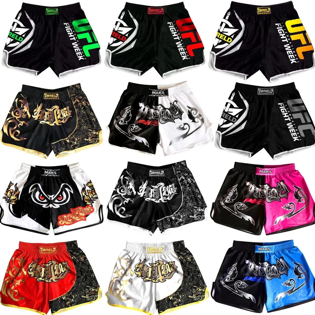 MMA PANTS COMBAT BOXING Shorts pour hommes Fitness Gym Sports Jiujitsu Kickboxing Muay Thai CrossFit BJJ Fight Wear 240408