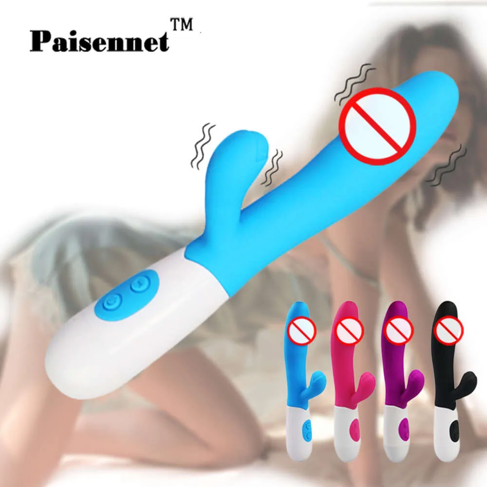 Kadınlar için g-spot tavşan vibratör çift titreşim silikon yapay penis dişi vajina klitoris masajı su geçirmez seksi oyuncaklar yetişkin 18