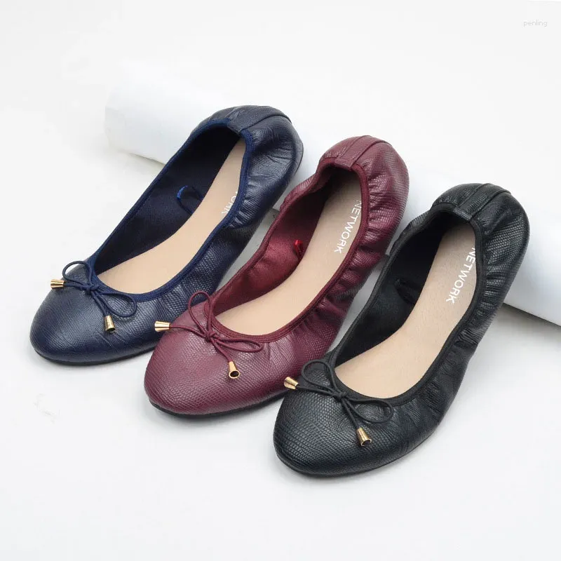 Casual Shoes 2024 Women Leather Breathable Ladies Comfortable Ballet Flats Fashion Slip On Shallow Loafers Office Flat Boat