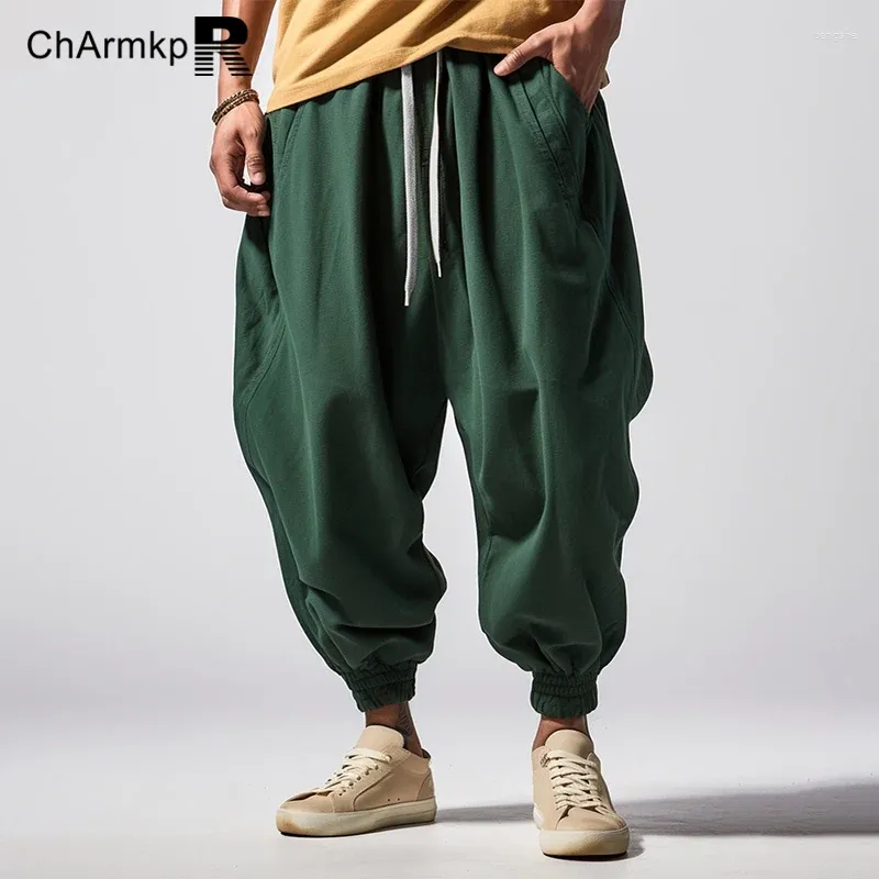 Pantalones para hombres charmkpr 2024 primavera verano pnats hombres floos flow Long casual harem pantalones ropa moda sólida ropa de calle