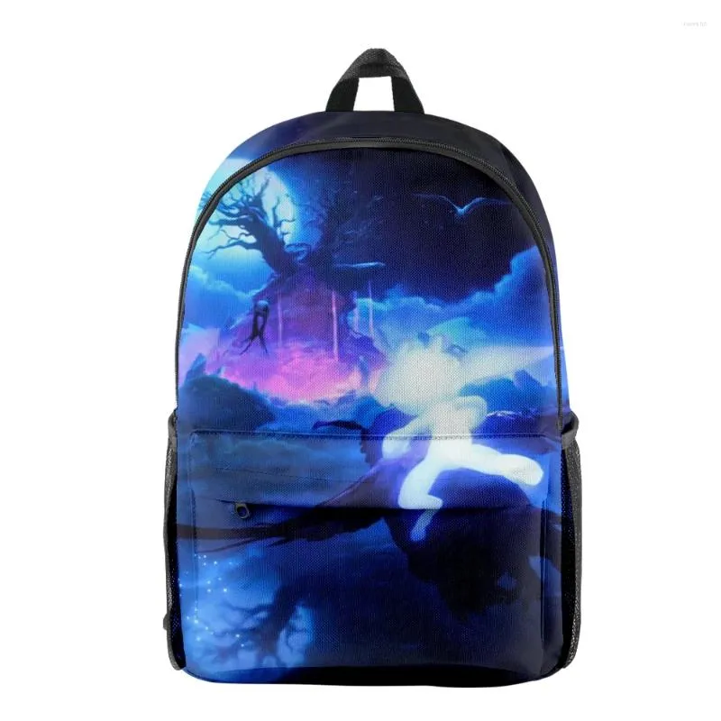 Backpack Ori en de wil van de Wervs Fashion Student School Bag Hip-Hop Daypack Cosplay Zipper Traval Harajuku Unisex