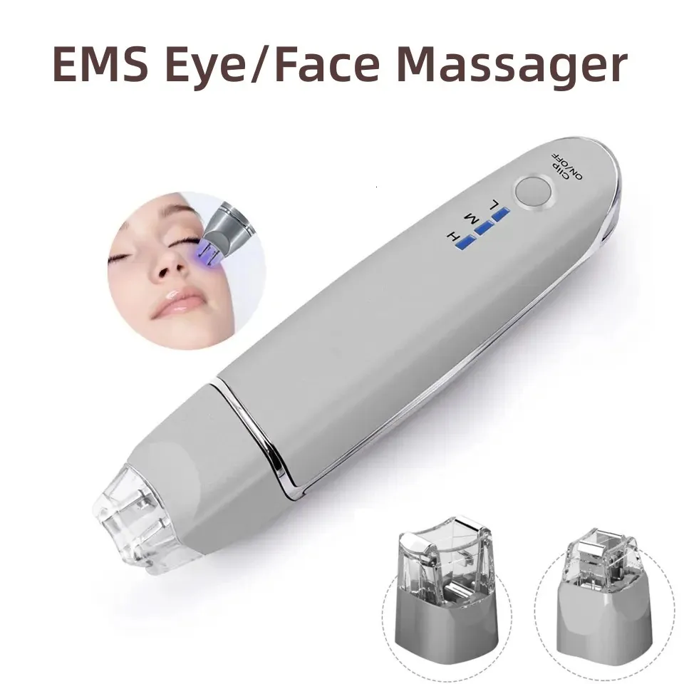 2 I 1 EMS Eye Face Vibration Massager Portable Electric Dark Circle Borttagning Anti-Aging Eye Wrinkle Beauty Care Tool 240418