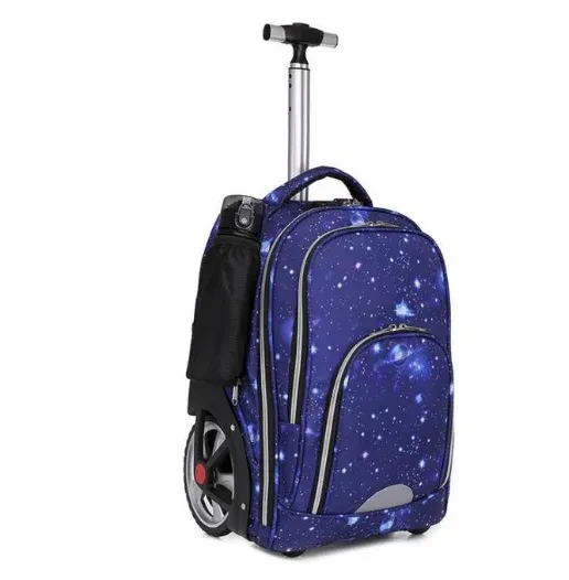 Bags 18 Inch Oxford Travel Trolley Bag Women Wheeled Backpack Men Rolling Backpack School Backpack with Wheels Lage for Teenagers