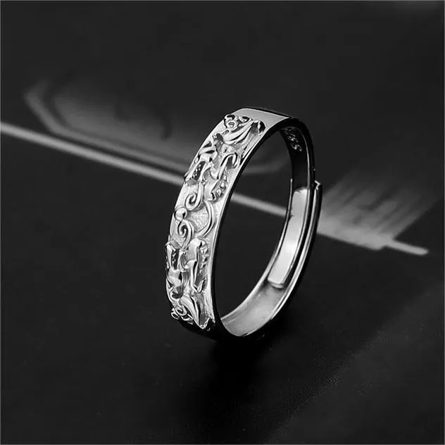 Удаченое и благоприятное кольцо Pixiu для мужчин и женщин, личность, доминирующее, модное отверстие, регулируемое указательное кольцо пальца, пара украшений