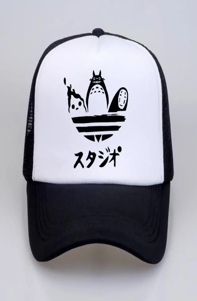 Ballkappen Design Harajuku Hut Cartoon Totoro Spirited Away Baseball No Gesicht gesichtsloser Mann Snapback Hats Frauen Anime Mesh Trucker Ca1923362