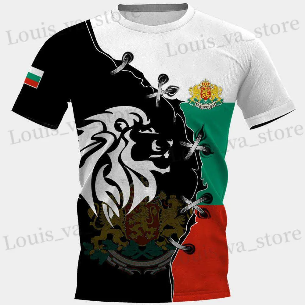 Men's T-Shirts Bulgaria Mens and Kids Universal T-Shirt National Emblem Print Summer O-Neck Short Slve Casual Shirt Oversized Tops Clothing T240419