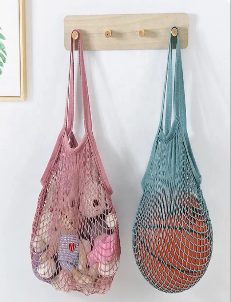 Shopping Bags Handbags Shopper Tote Mesh Net Woven Cotton Bags String Reusable Fruit Storage Bags Handbag Reusable Home Storage Ba3470890