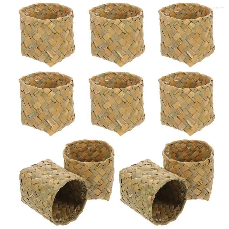 Storage Bags 10 Pcs Mori Gift Box Rustic Basket Organizers Baskets Woven Small Straw Mini Hamper