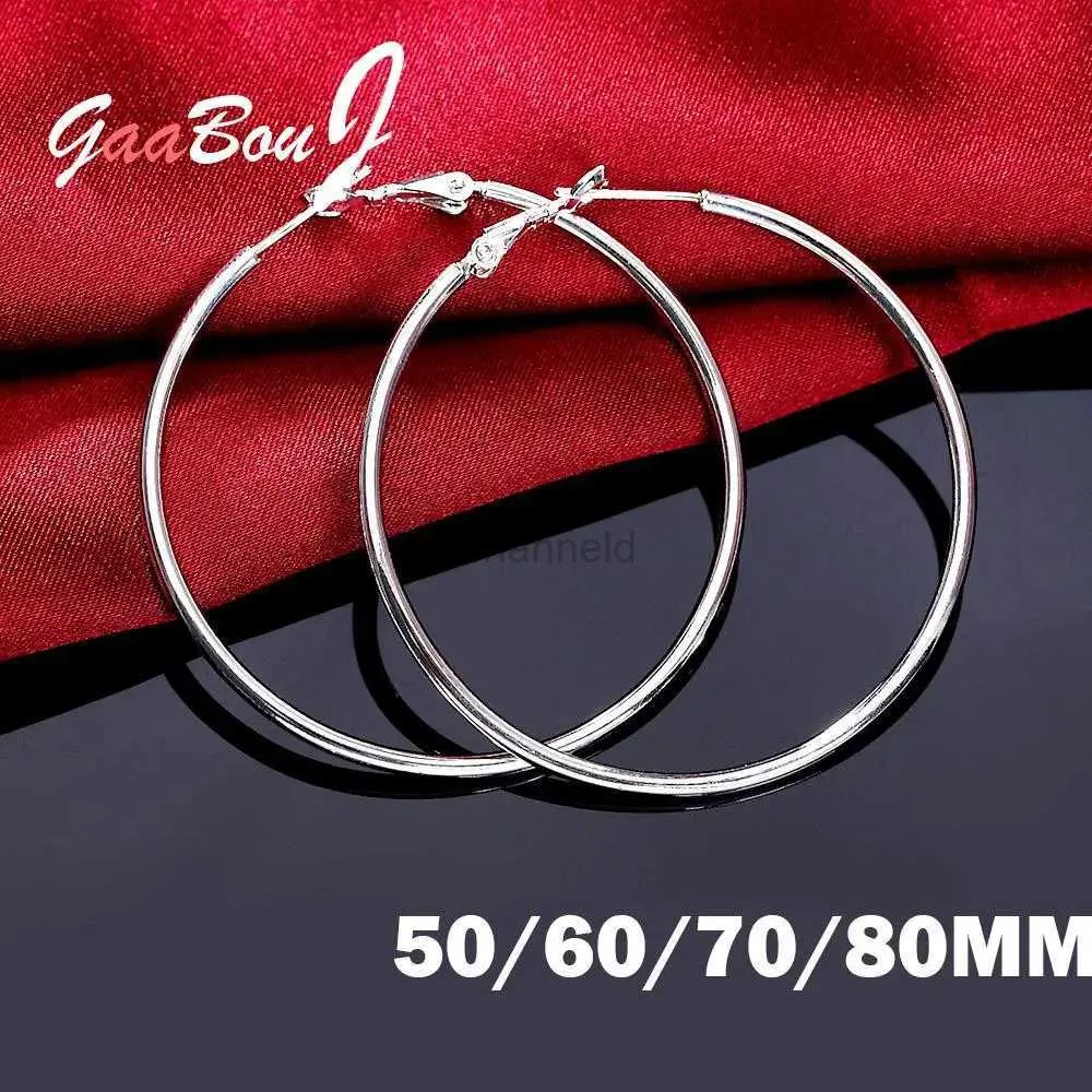 Autres boucles d'oreilles de cerceau rond en argent sterling en argent sterling pour femmes 2022 tendance exagérée boucle d'oreille de boucle d'oreille Noël gaabou 240419