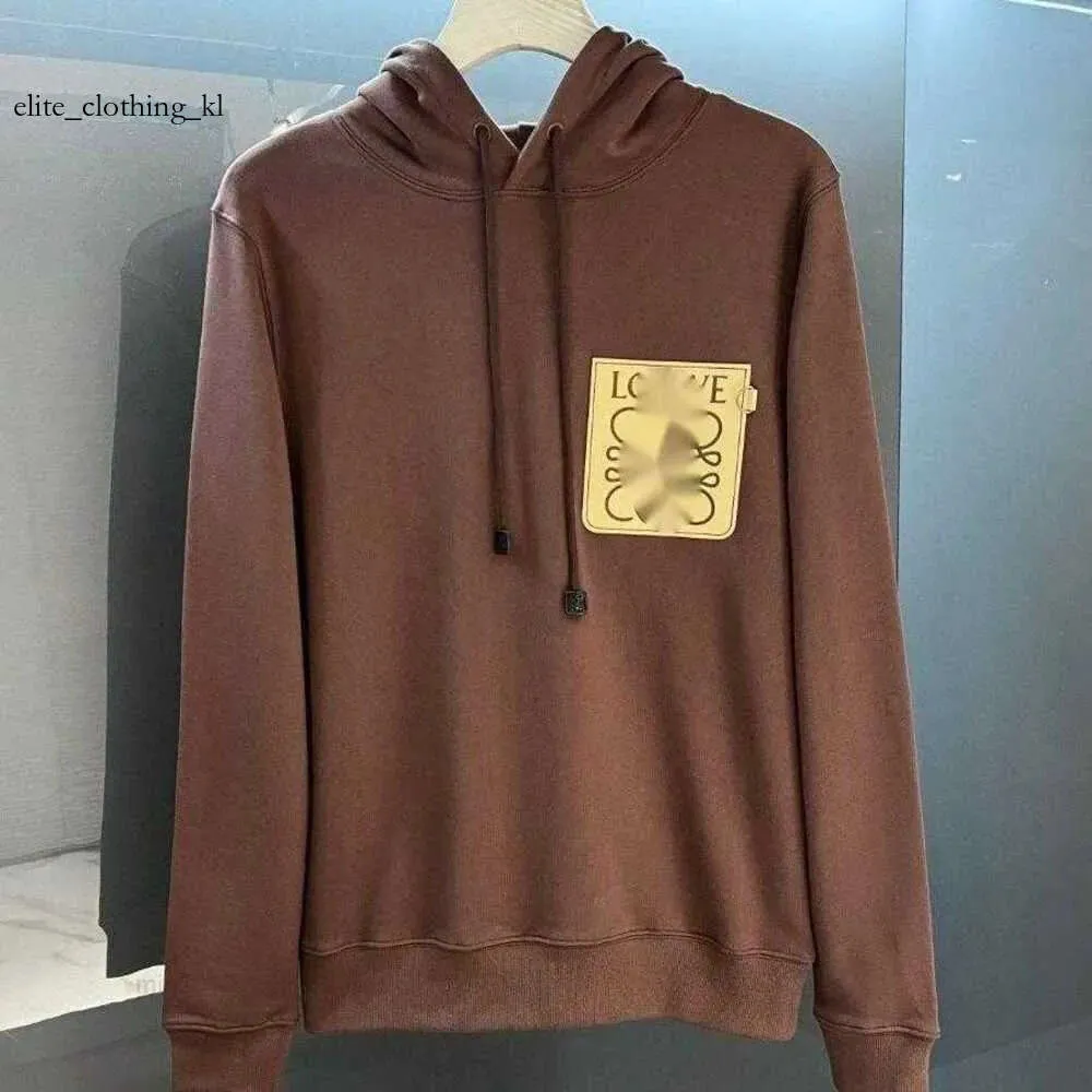 Loewew tas hoodies ontwerper sweatshirts high edition luo yi herfst/winter nieuwe lederen pocket loww top trui los en dames casual paar jas trend 816