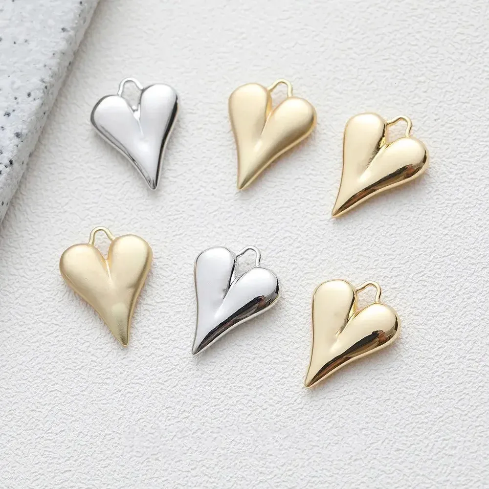 4pcs 14k Gold Bated Love Pinging for Jewelhry Charting Colar Brincos Diy Supplies Acessórios de cobre feitos à mão 240414