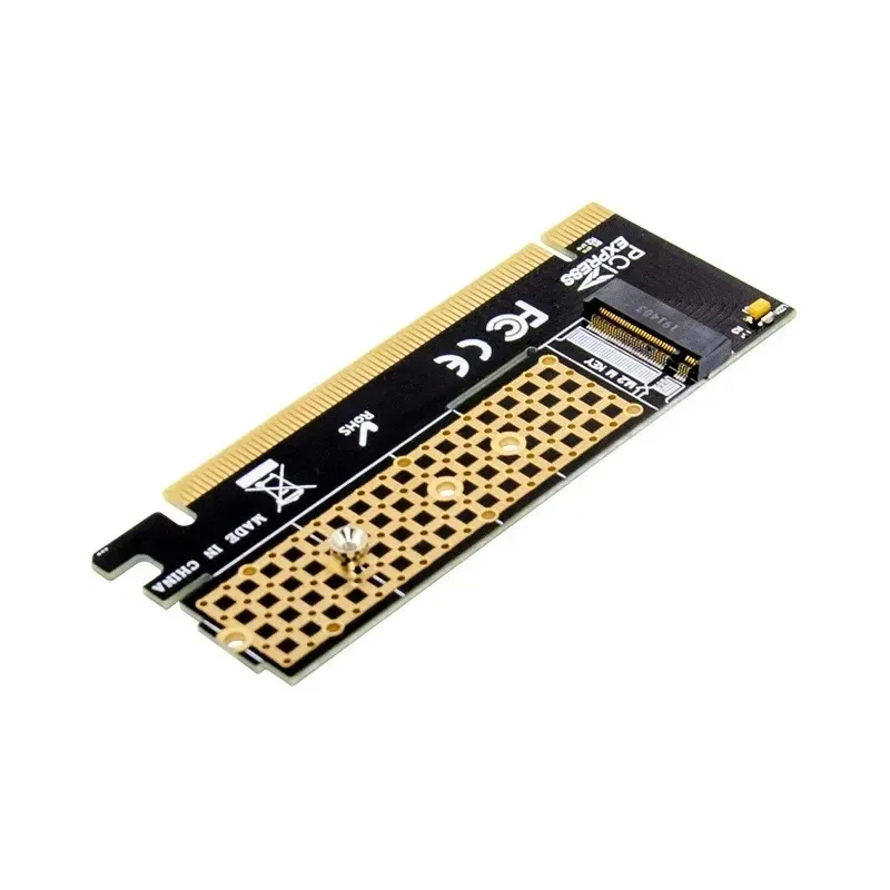 2024 M2 NVME SSD NGFF an PCIe 30 x16-Adapter mit Aluminiumlegierschale und LED-Expansion ideal für eine Hochgeschwindigkeits-Computerschnittstelleverbindung