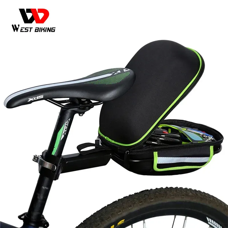 Bags WEST BIKING Bike Rear Bag Reflective Waterproof Rain Cover Portable Mountain Road Bike Cycling Tail Extending Bicycle Saddle Bag