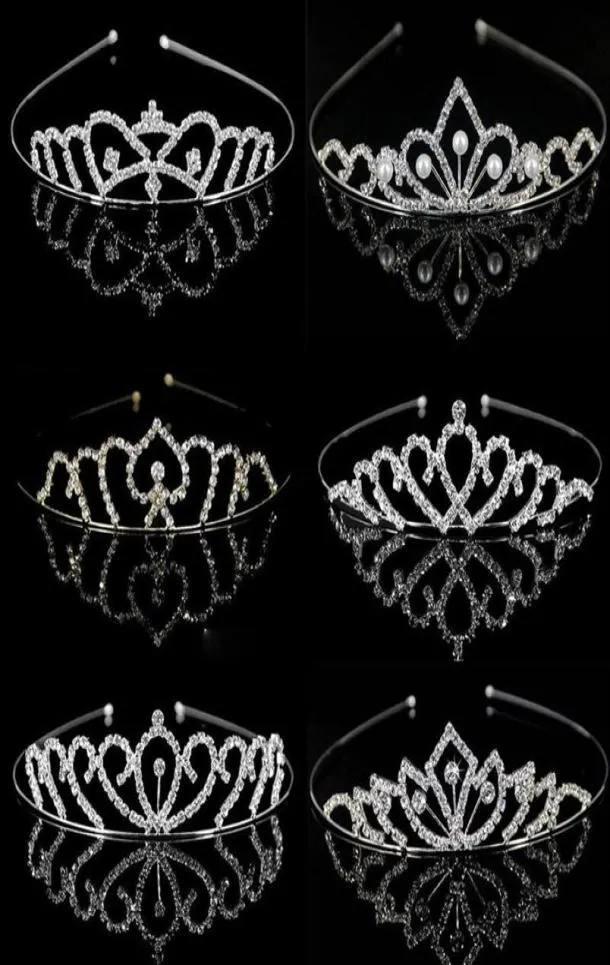 Mädchen Crystal Tiaras und Kronen Stirnband Mädchen Prinzessin Braut -Prom Kronen Hochzeitsfeier Zubehör Haarschmuck217d3905684