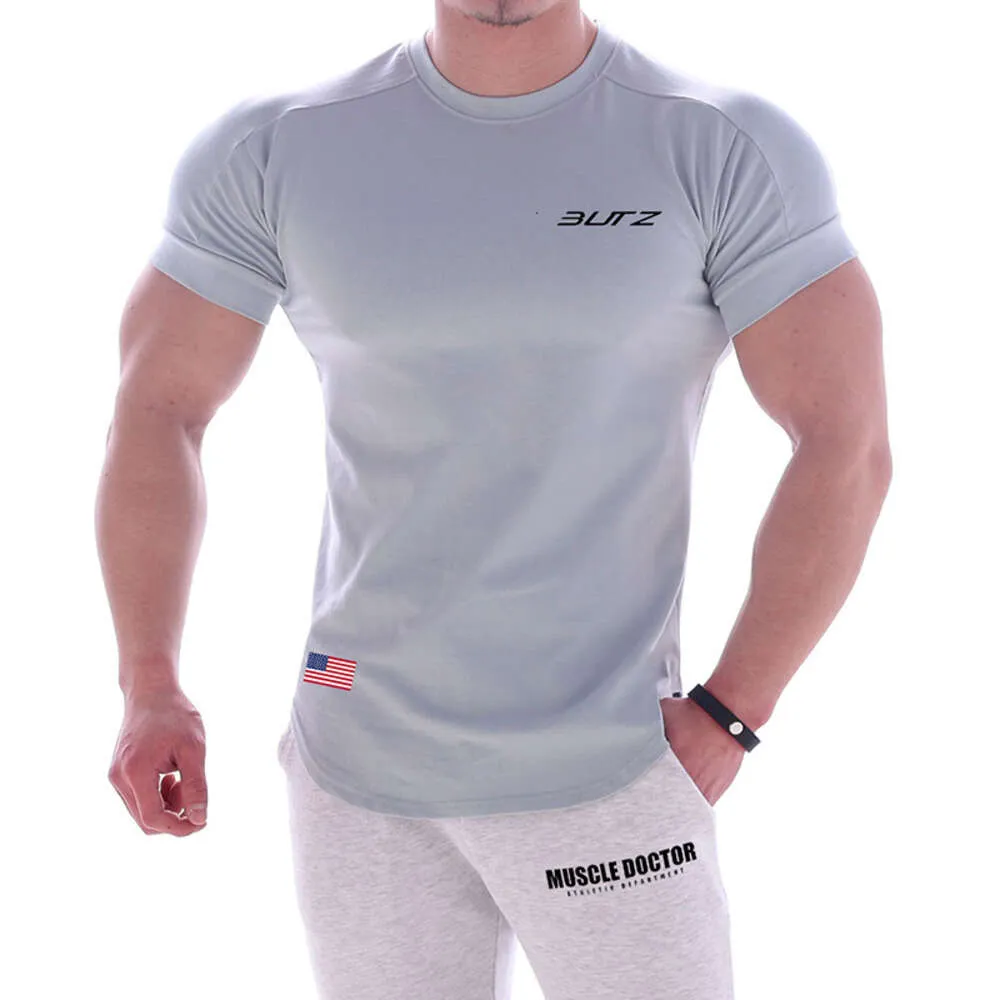 Designer t-shirts masculins muscle docteur nouveau séchage rapide sport sportif à manches courtes t-shirt de fitness d'été vêtements occasionnels