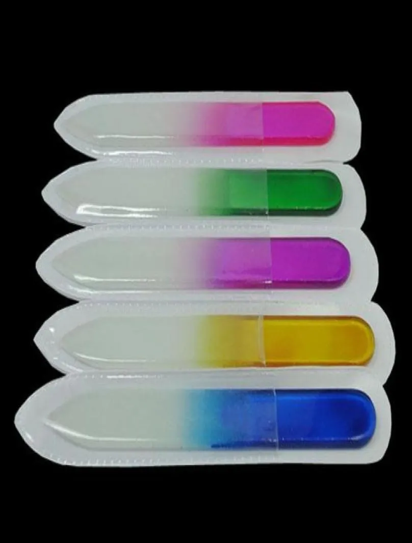 35quot 9CM Glass Nail Files Durable Crystal File Nail Buffer Nail Care 10 Colors Choice NF0095832492