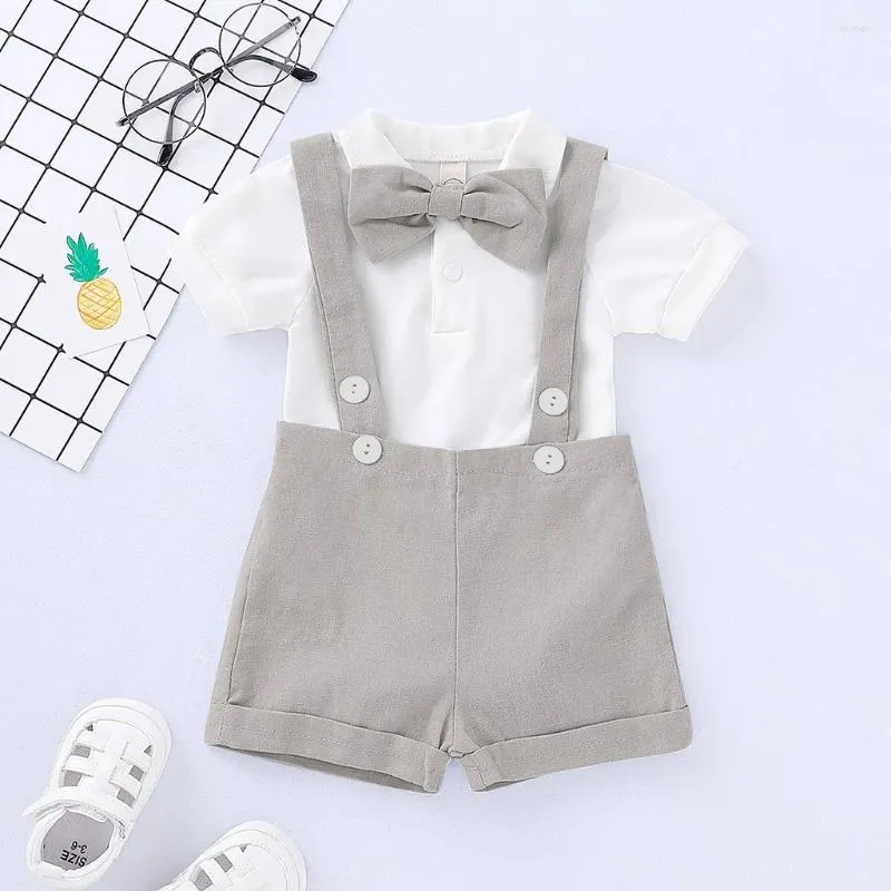 Kleidungssets 2024 Sommer 2pcs Baby Infant Boys Kurzarm Strampler Kleidung Kleinkindhosen Outfits Kinder Kleidung#Y