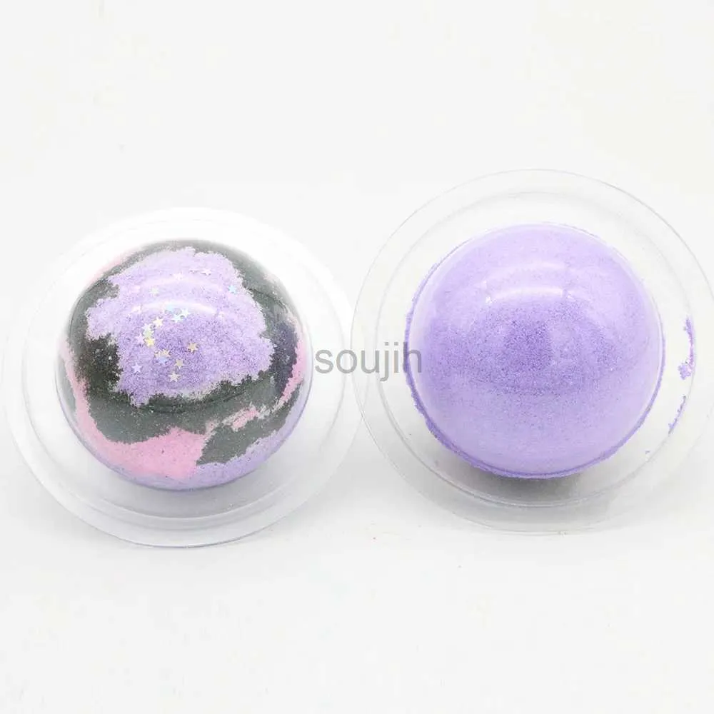 Bubble Bath Purple Charming Aromatic Starry Series Bubble Bath Bombs Ball Lavender Essential Oil Trötthet Relief Bath Salt Ball Wholesale D240419