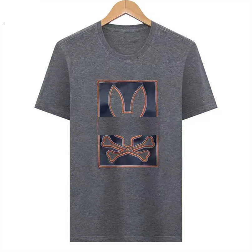 Psychologisch konijnenheren Korte mouwen T-shirts Casual polo shirt Animal Print hoogwaardige geliefden Ademende zakelijke ronde nek Psyco Bunny 5bro