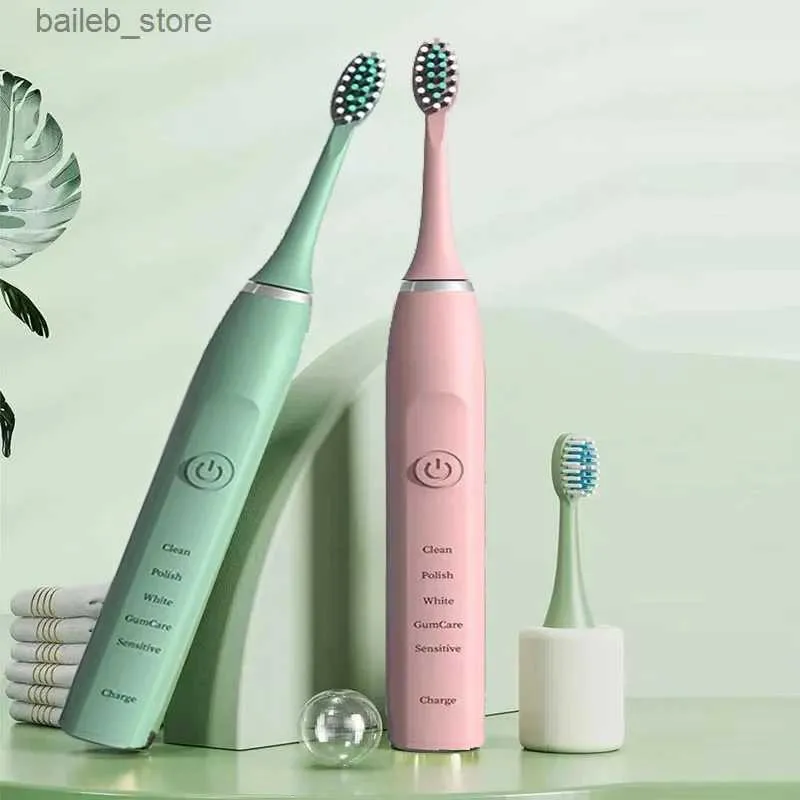 Toothbrush Ilike Sonic Electric Toothbrush for Men and Women Adult Household Non Rechargeable Soft Hair IPX7 Waterproof Y240419