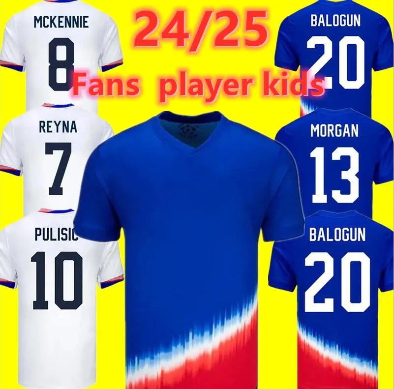 2024 2025 Jerseys de futebol pulisico Reyna Acosta Weah Aaronson McKennie 24 25 Maillot de Futol Ferreira Dest Morgan EUA Musah Futebol camisa Rapinoe não