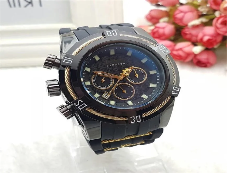 Luksusowy Invincible 100 Funkcja Zegar Analog MEN TRYB KWARTZ RELOJ HOMBRES Drop3966941