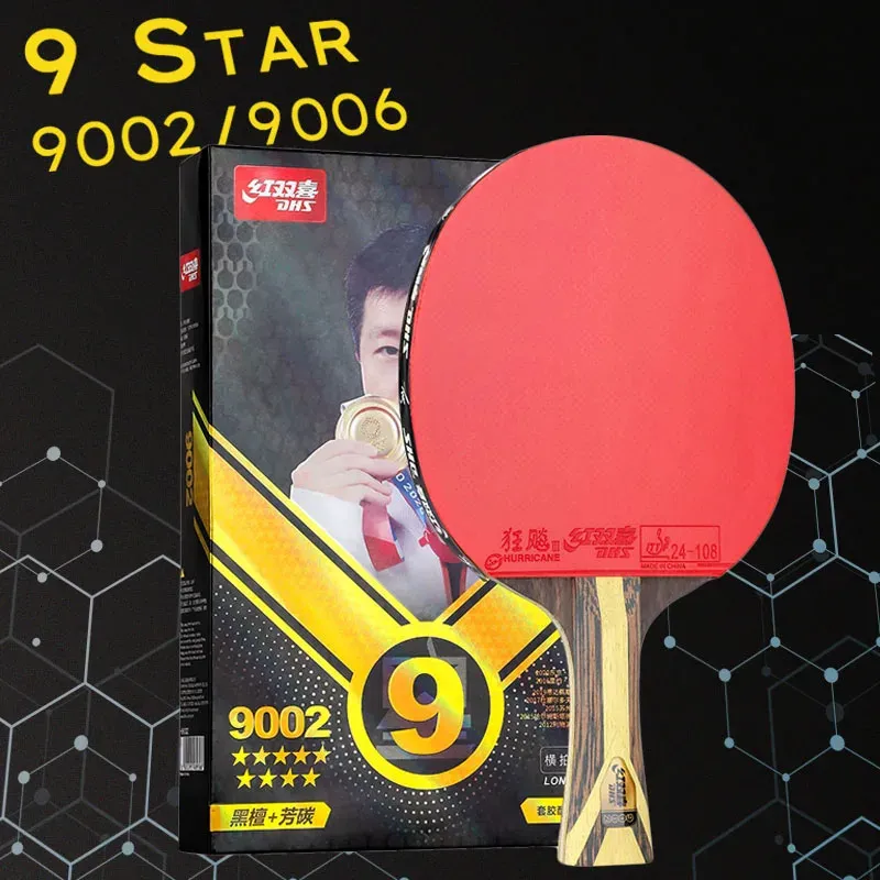 9 Star Table Tennis Racket Professional 5 Wood 2 ALC Offensiv Ping Pong Racket med orkanen Sticky Rubber 240323