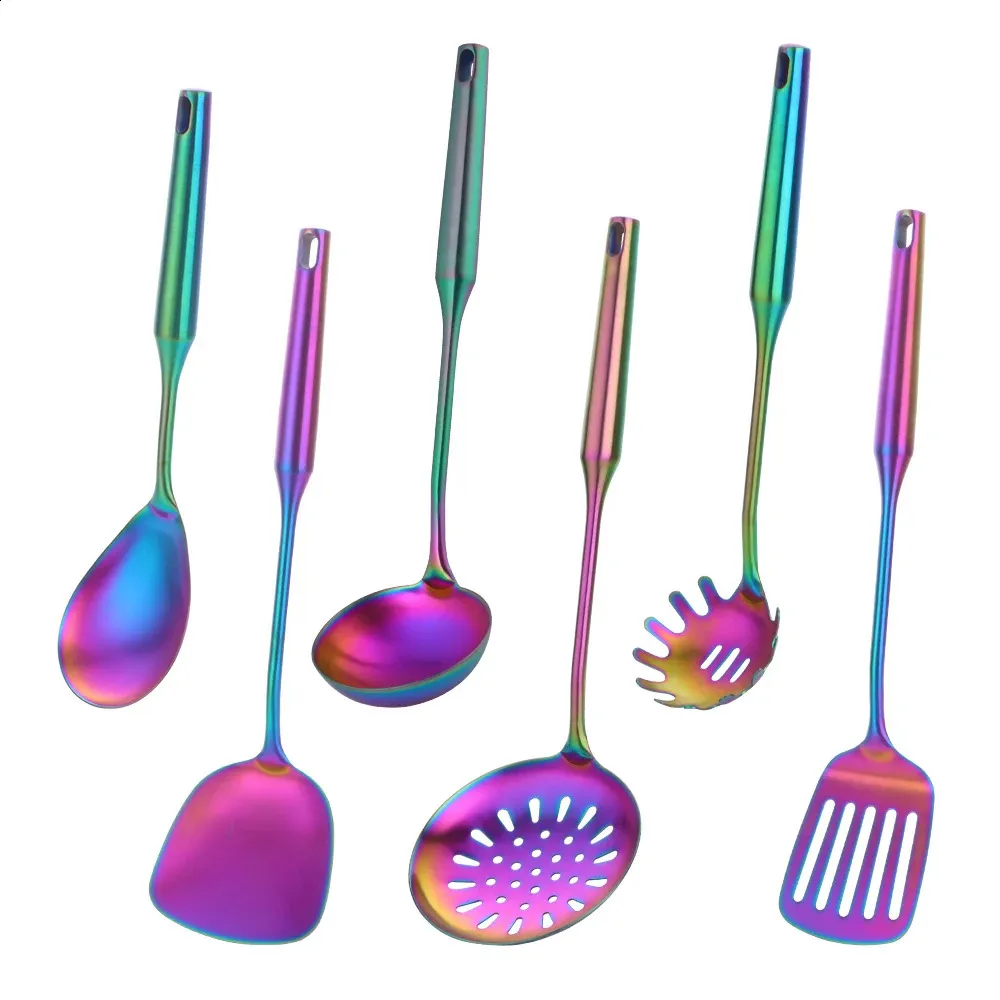 Rainbow Stainless Steel Cooking Utensils Set  ... 