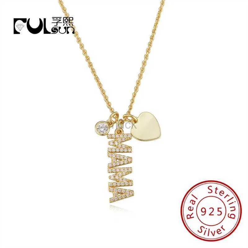 Collares colgantes 925 STERLING SIGLING MAMA CLETLACIÓN CULTA CULTA DE CULMA CARCELA PARTILLA PARTILLA PARA LA MUJERES 240419